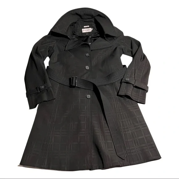 Hilary Radley Jackets Coats Belted Dress Coat Dark Gray